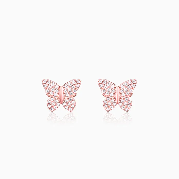 Rose Gold Skipper Butterfly Earrings