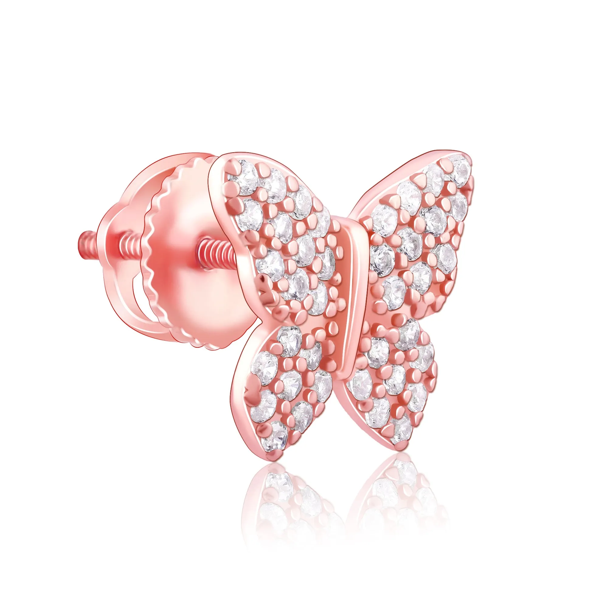 Rose Gold Skipper Butterfly Earrings