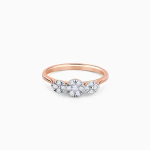 Rose Gold Troika Diamond Ring