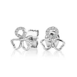 Round Brilliant stud earrings in sterling silver