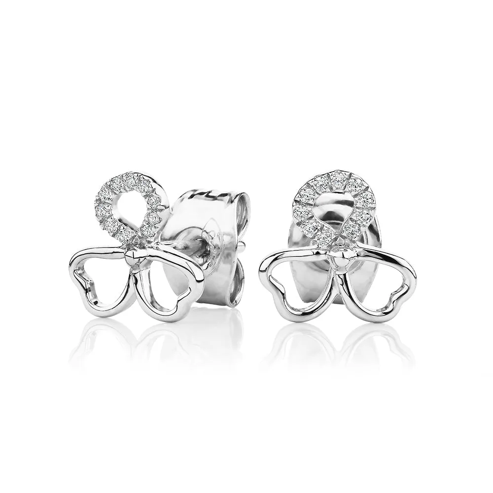 Round Brilliant stud earrings in sterling silver