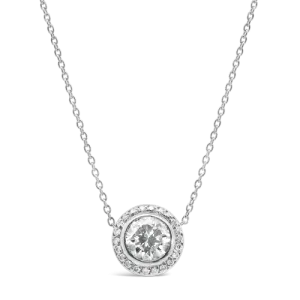 Round Diamond Halo Pendant