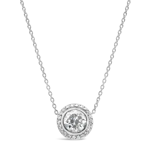 Round Diamond Halo Pendant