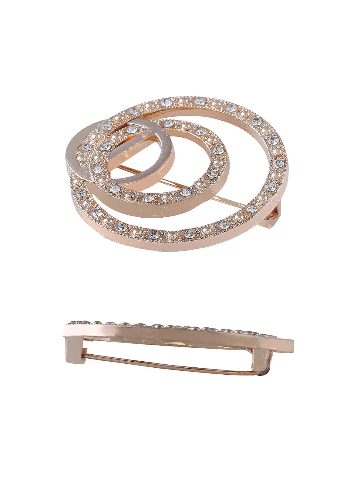 Round Shape Ring Design Decorative Diamond Brooch Pin