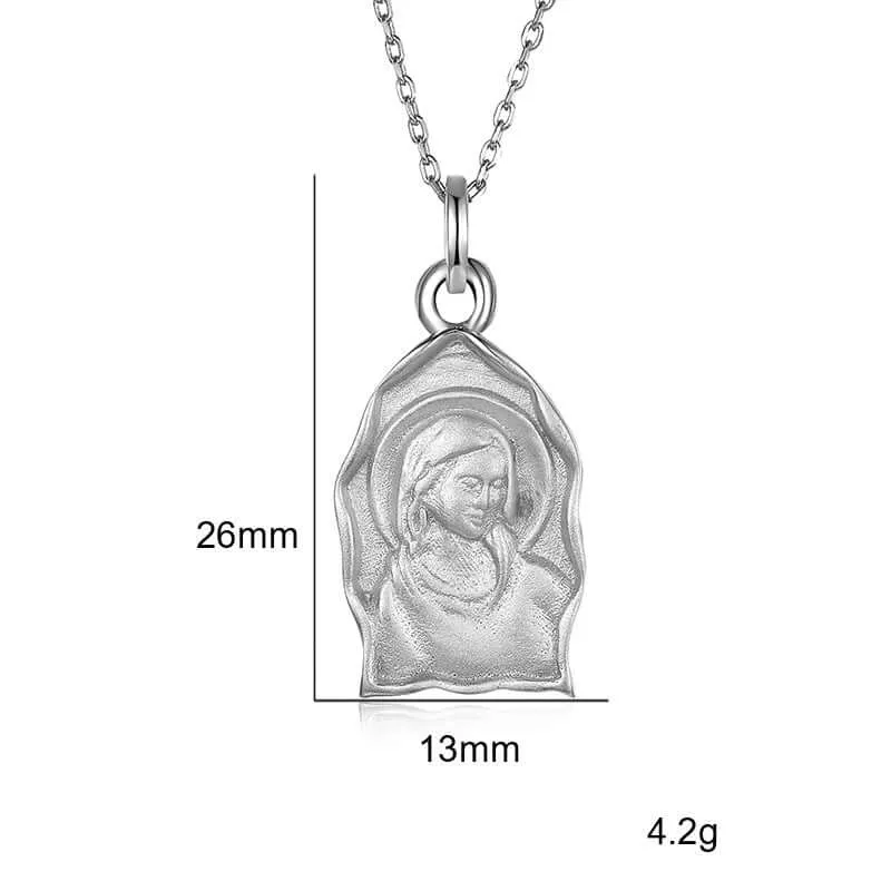 S925 Vintage Virgin Mary Sisters Collarbone Chain Virgencita Necklace