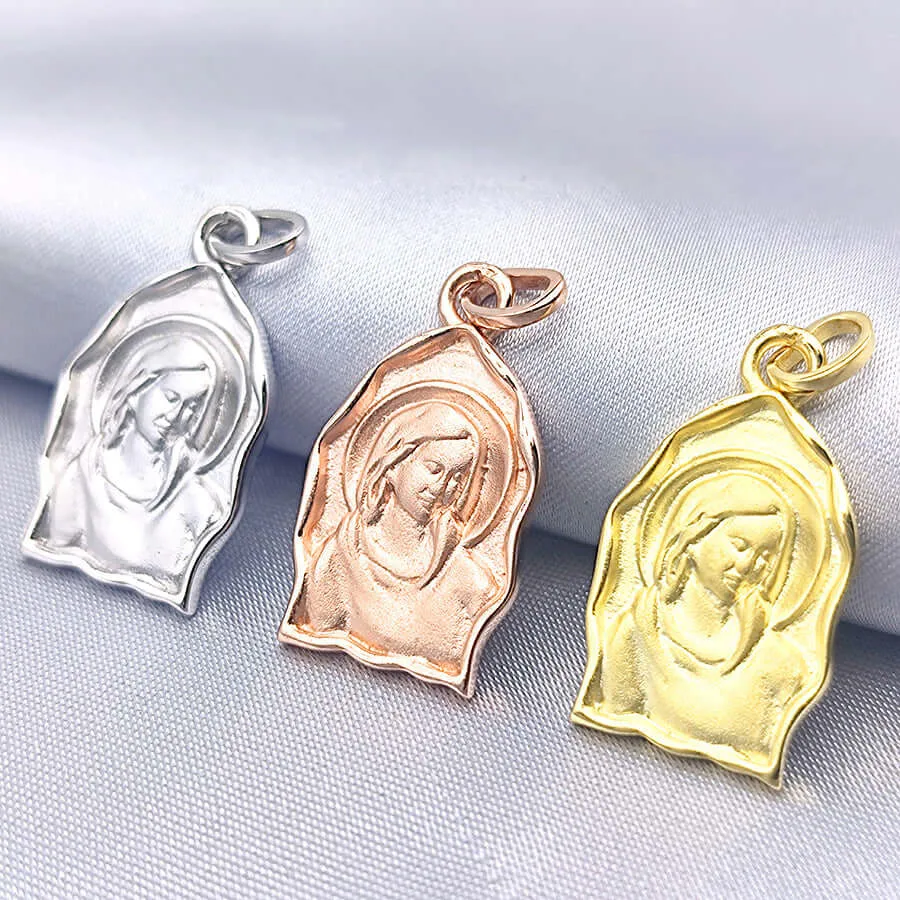 S925 Vintage Virgin Mary Sisters Collarbone Chain Virgencita Necklace