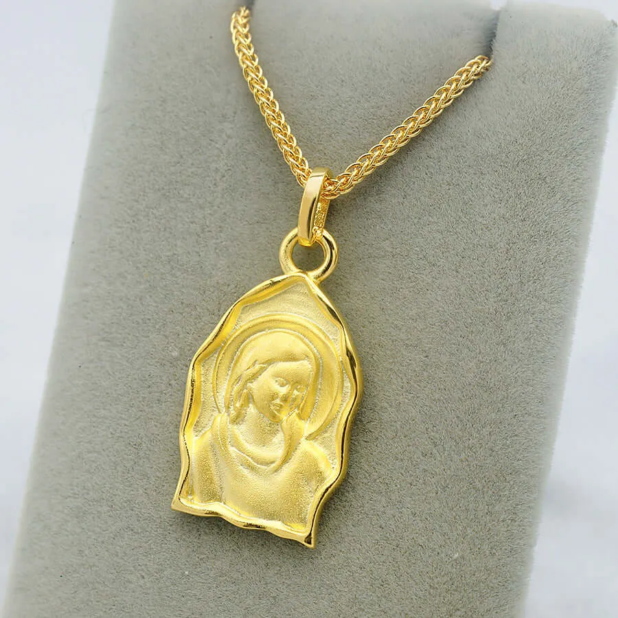 S925 Vintage Virgin Mary Sisters Collarbone Chain Virgencita Necklace