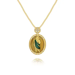 Saint Jude Necklace Silver Saint Jude Chain Religious Christian Gift