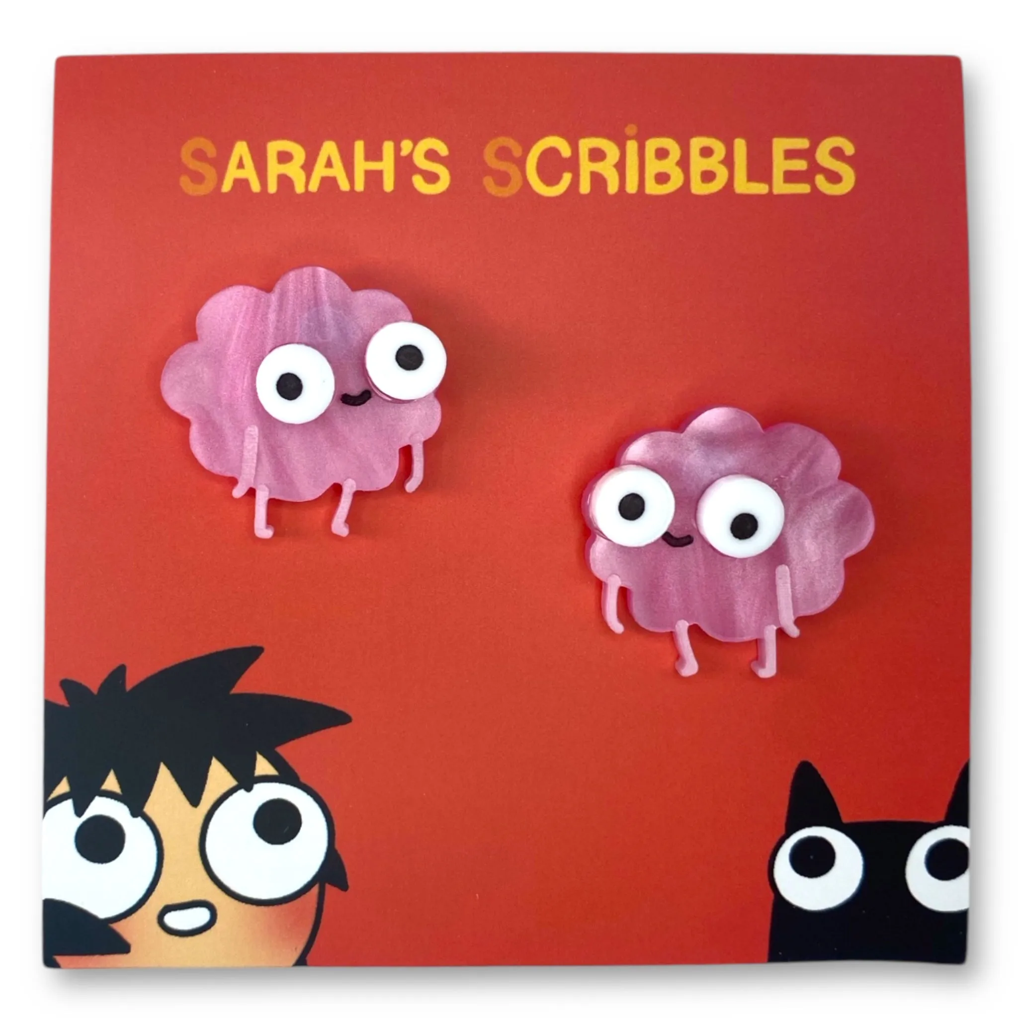 Sarah's Scribbles Happy Brain Earrings