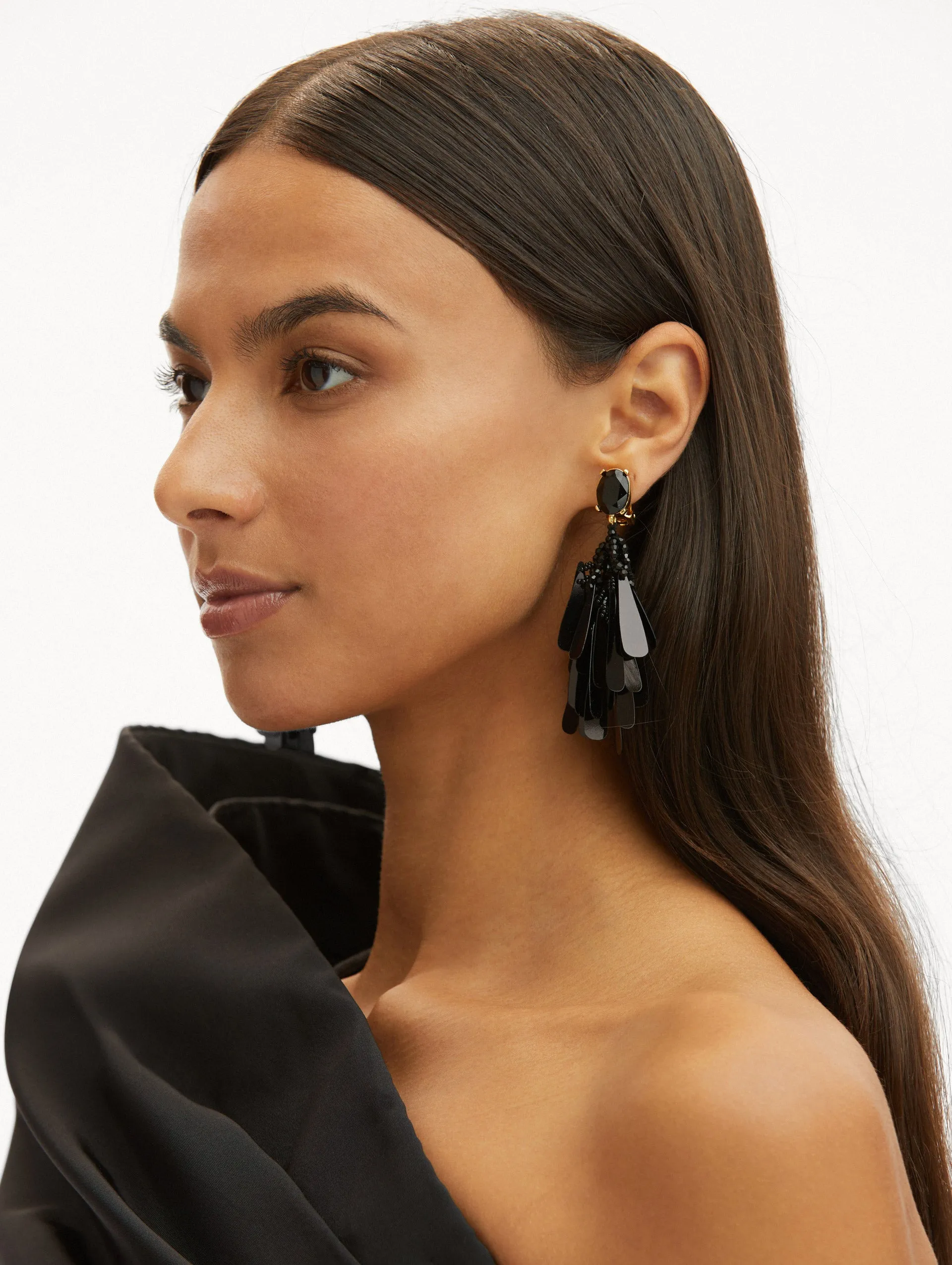 Sequin Petal Clip-On Earrings