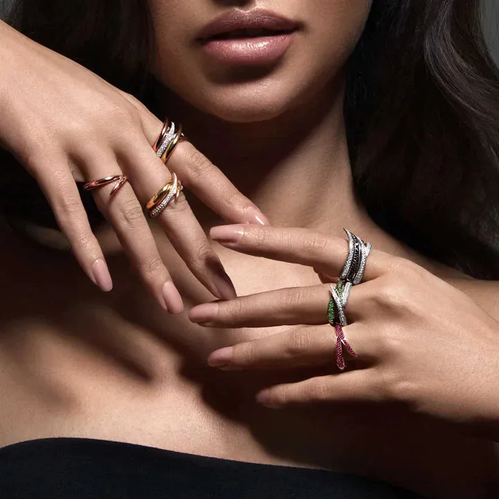 Shaun Leane Interlocking 18ct White Gold Green Tsavorite Single Ring