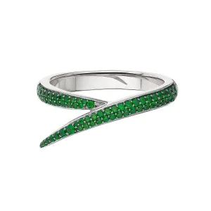Shaun Leane Interlocking 18ct White Gold Green Tsavorite Single Ring