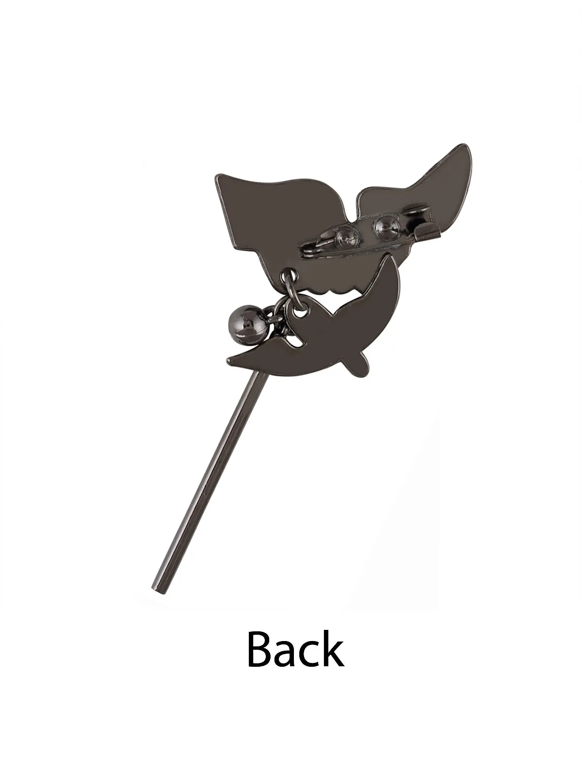 Shiny Gunmetal Keychain Design Classic Pin Brooch