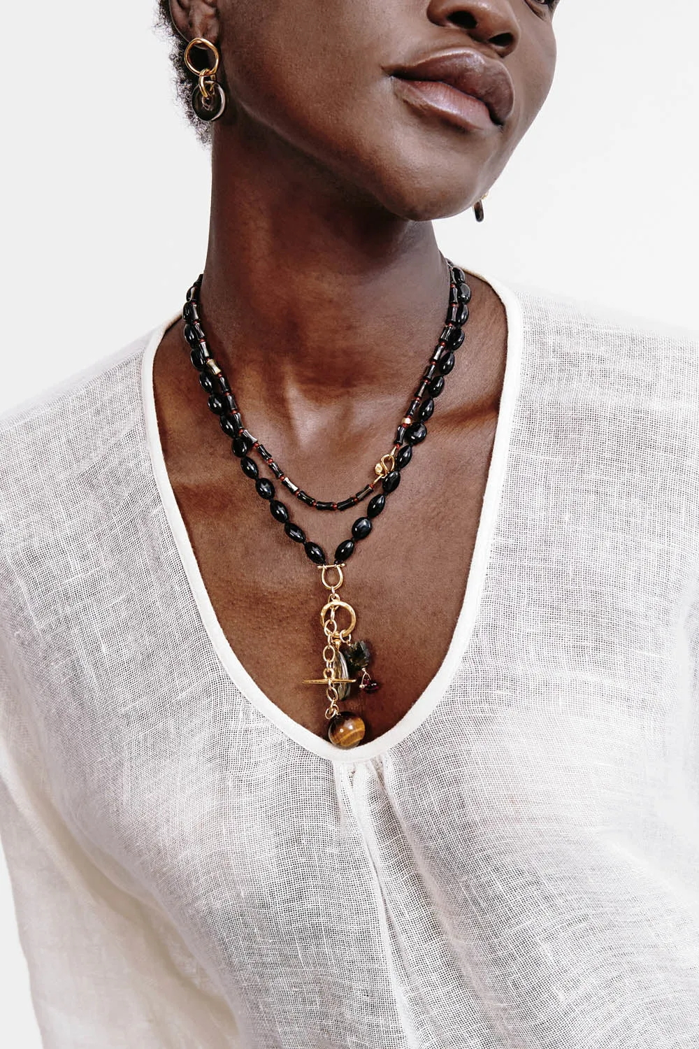 Sicily Necklace Black MOP