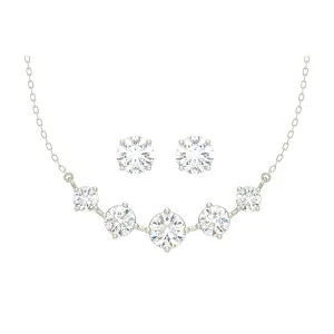 Silver 5 Stone Jewellery Set