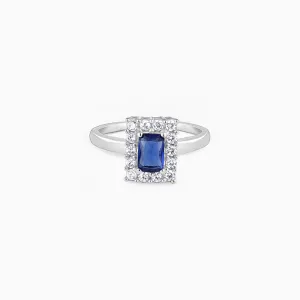 Silver Blue Stone Ring