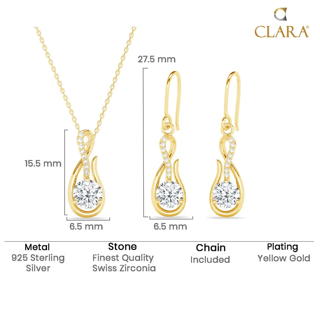 Silver Ceci Solitaire Jewellery Set