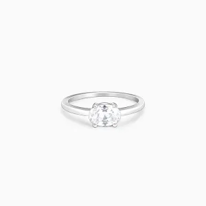 Silver Ethereal Solitaire Ring