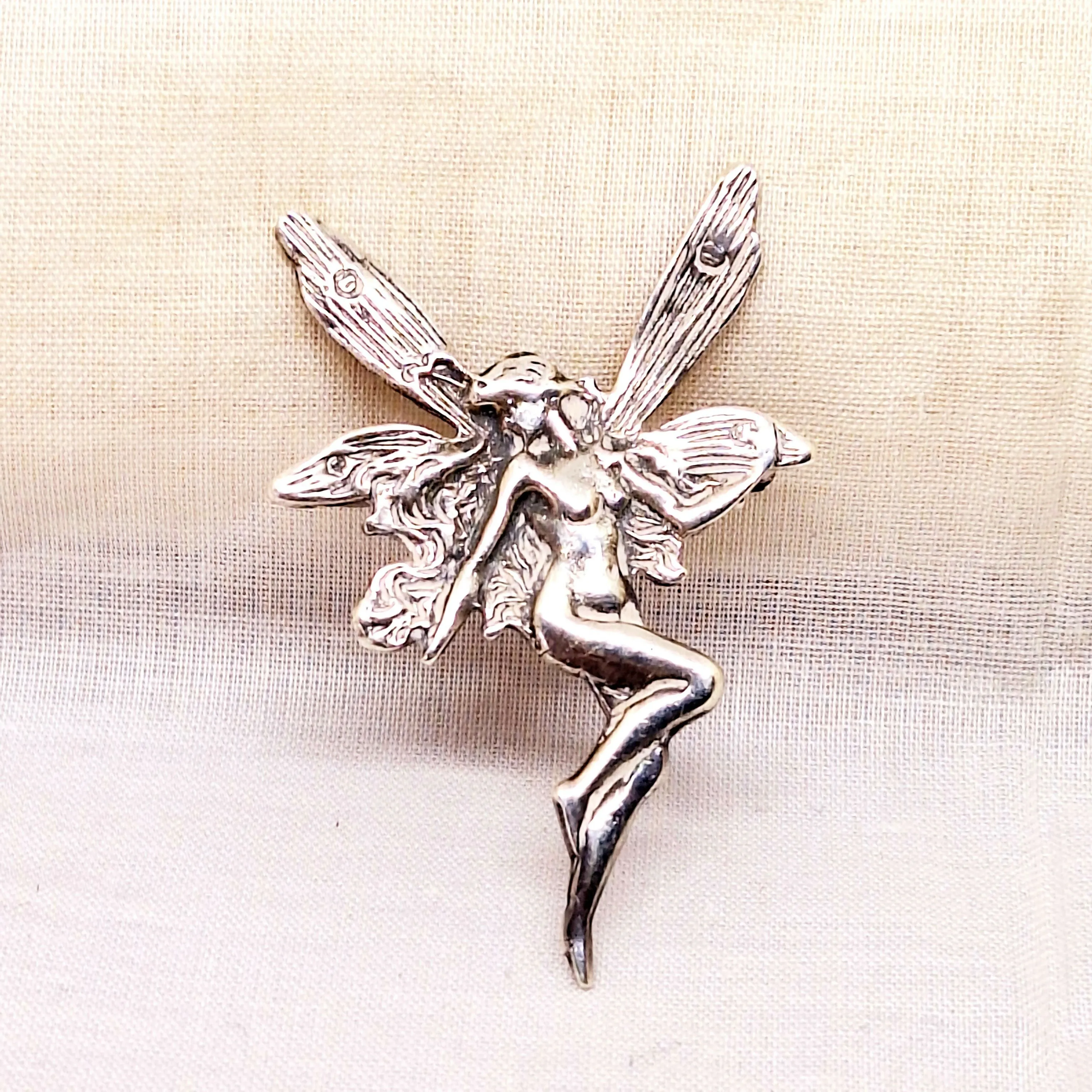 Silver Fairy Brooch
