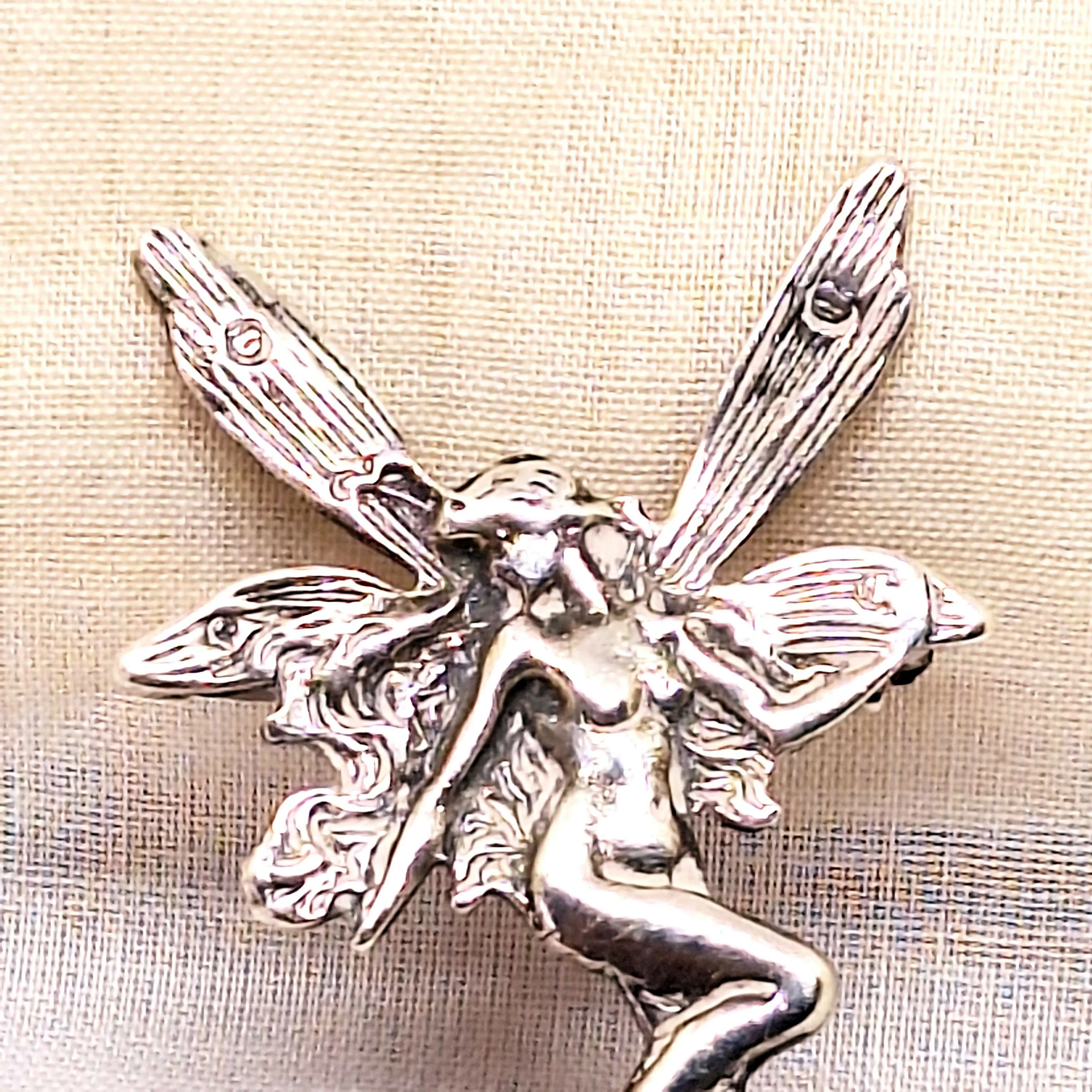Silver Fairy Brooch