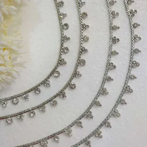 Silver Polki Anklet, Jhanjar