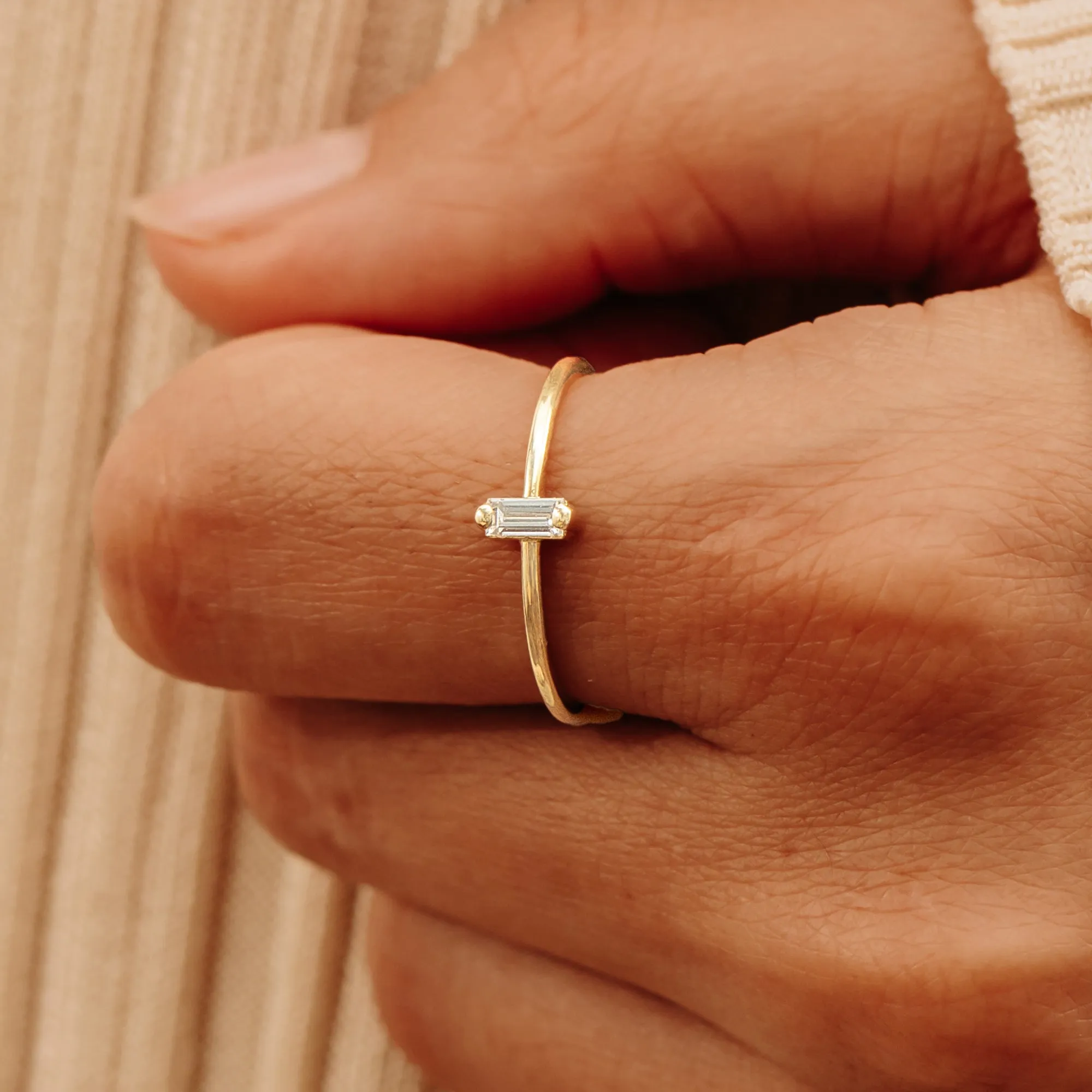 Single Baguette Diamond Ring, Sophia