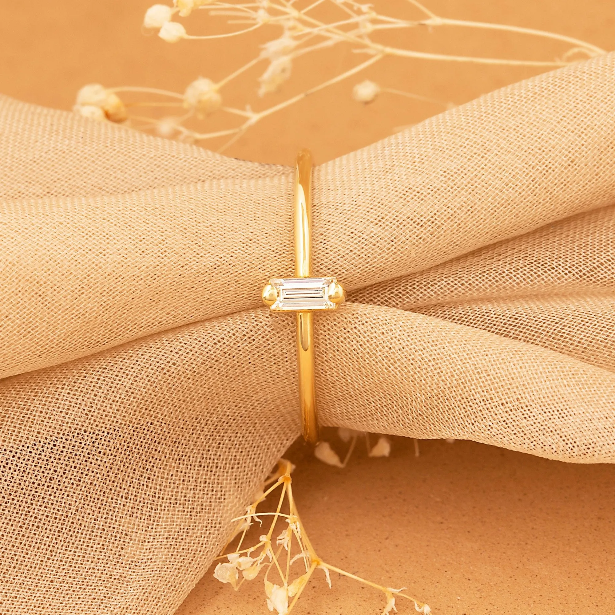 Single Baguette Diamond Ring, Sophia