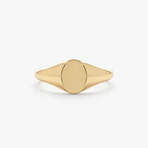 Solid Gold Oval Signet Ring, Trina