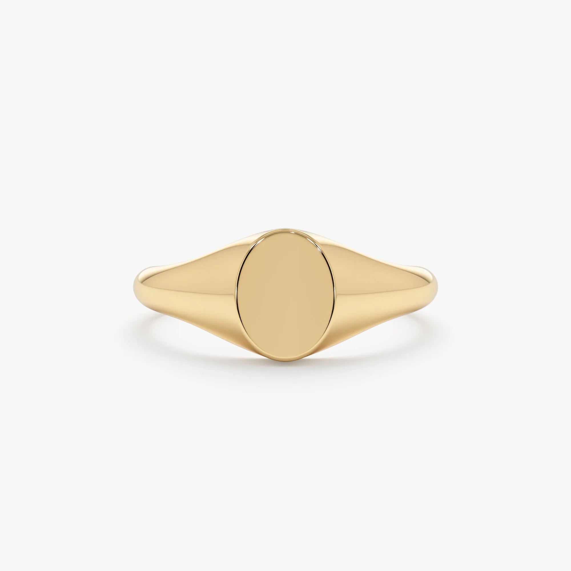 Solid Gold Oval Signet Ring, Trina