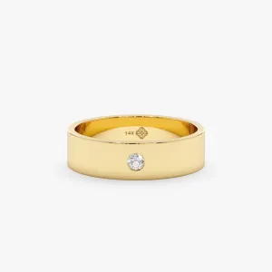 Solitaire Diamond Wedding Band, Violet