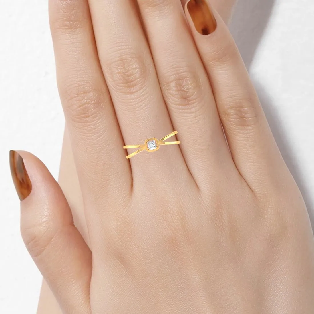 Square Shape Gold & Diamond Ring