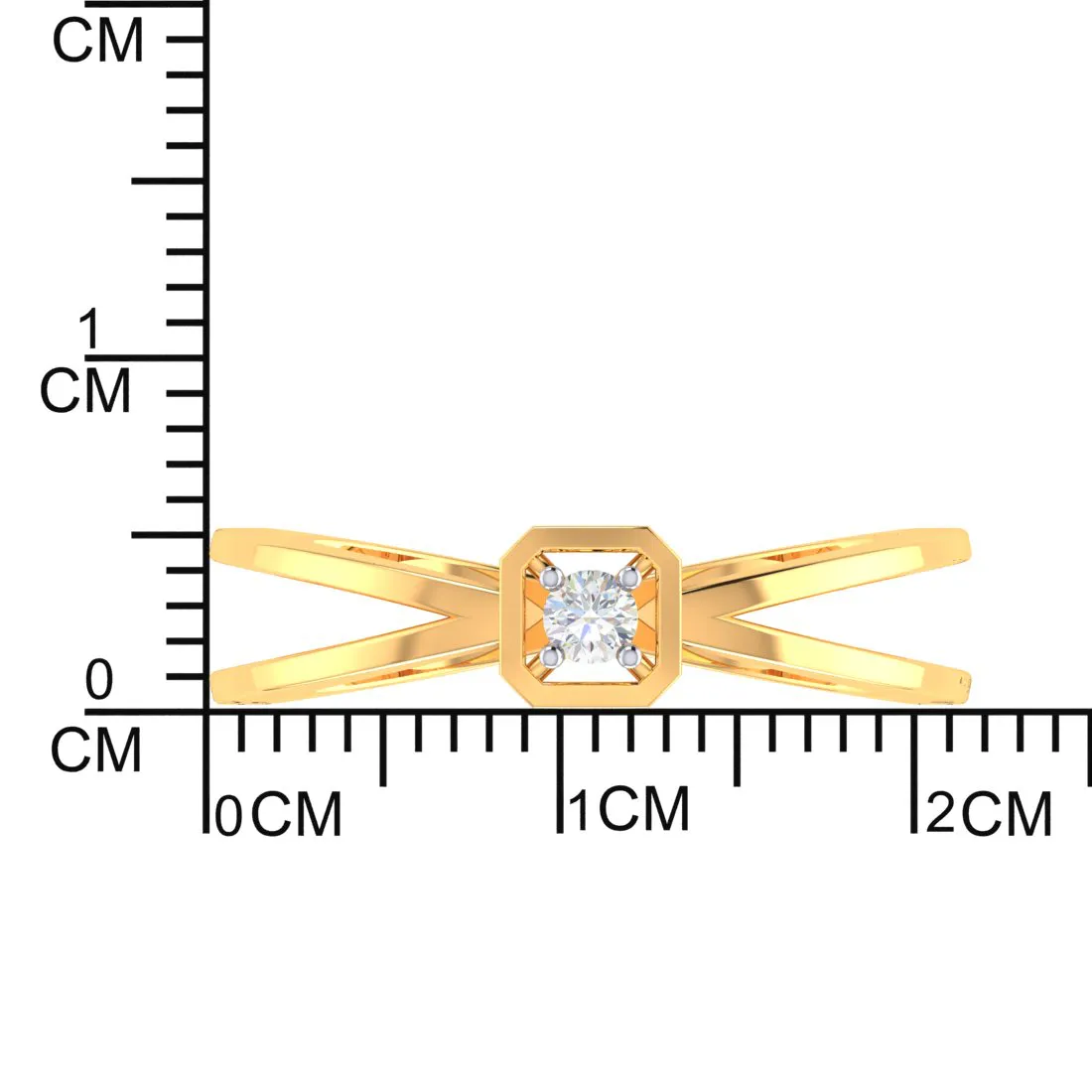 Square Shape Gold & Diamond Ring