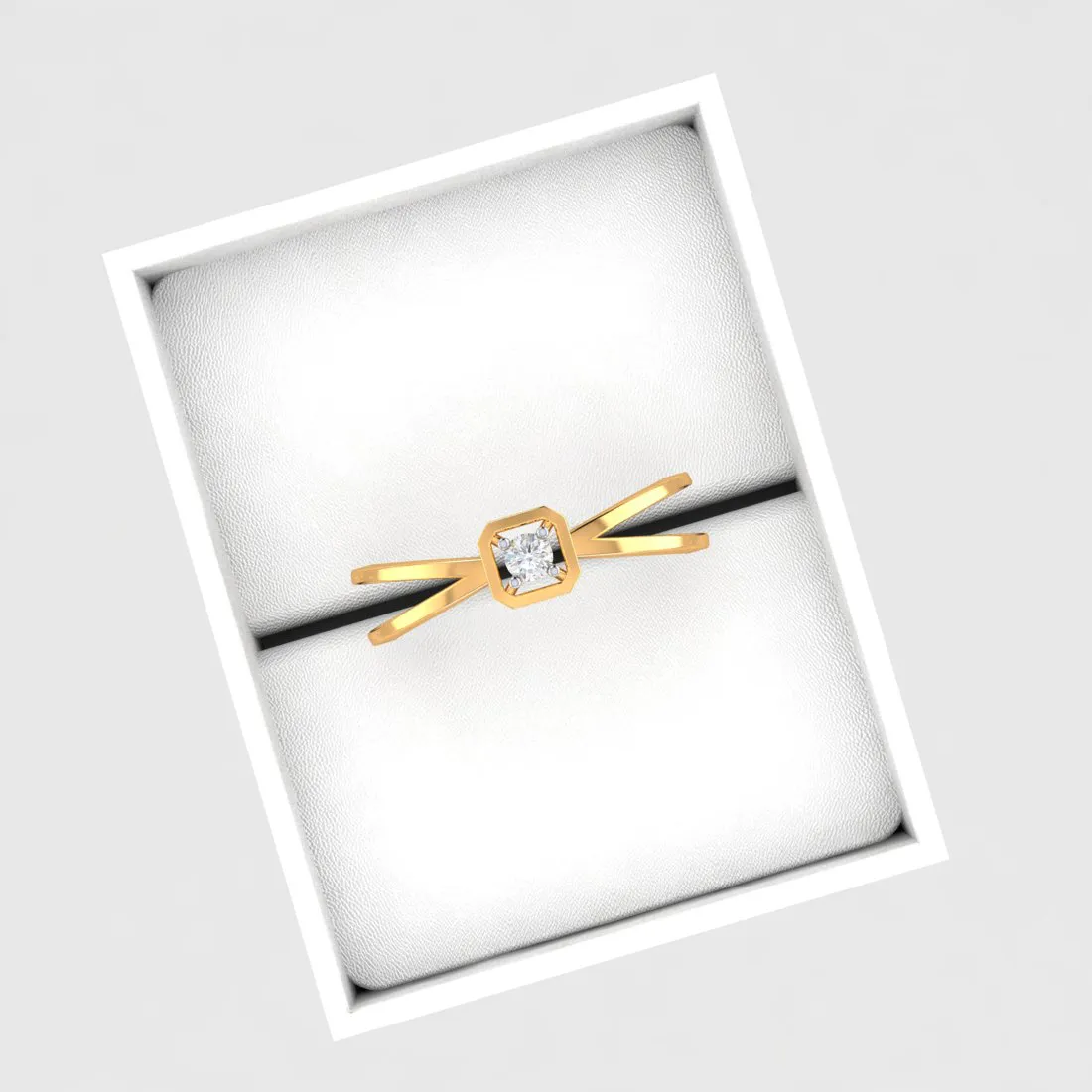 Square Shape Gold & Diamond Ring