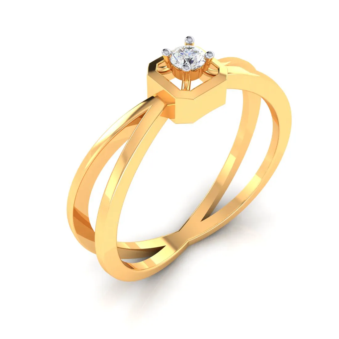 Square Shape Gold & Diamond Ring