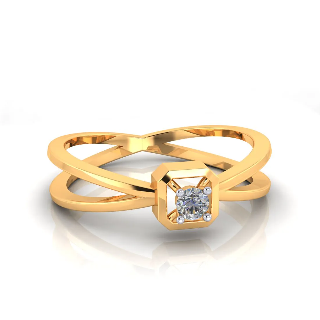 Square Shape Gold & Diamond Ring