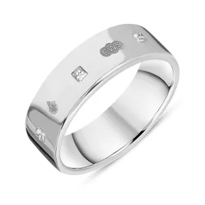 Sterling Silver 0.36ct Diamond Queen's Jubilee Hallmark Princess Cut 6mm Ring D