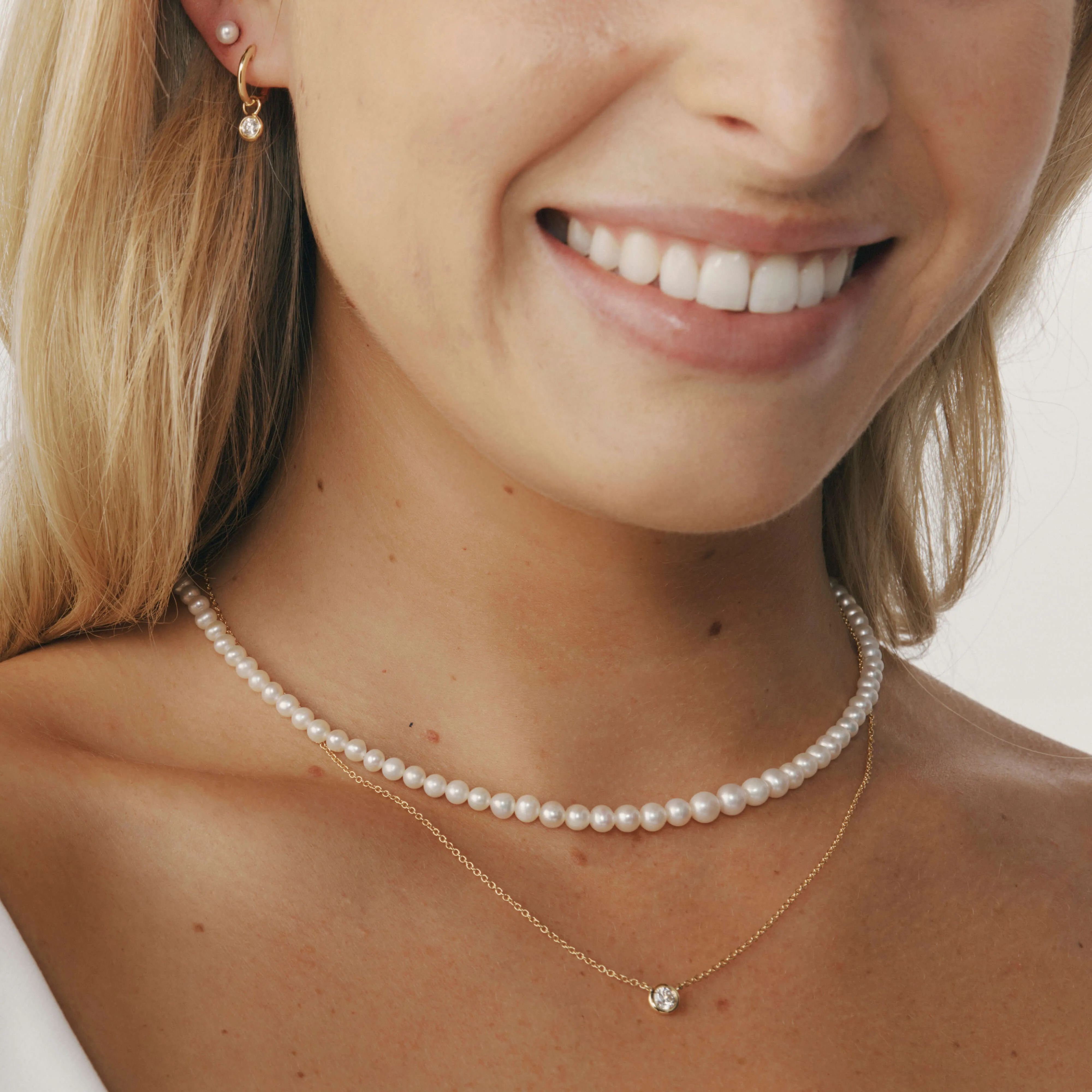 Sterling Silver Graduated Pearl Zelda Strand