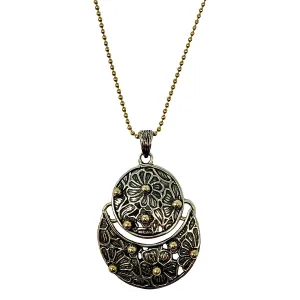 Sterling Silver Pendant Necklace with 14K Gold Accent