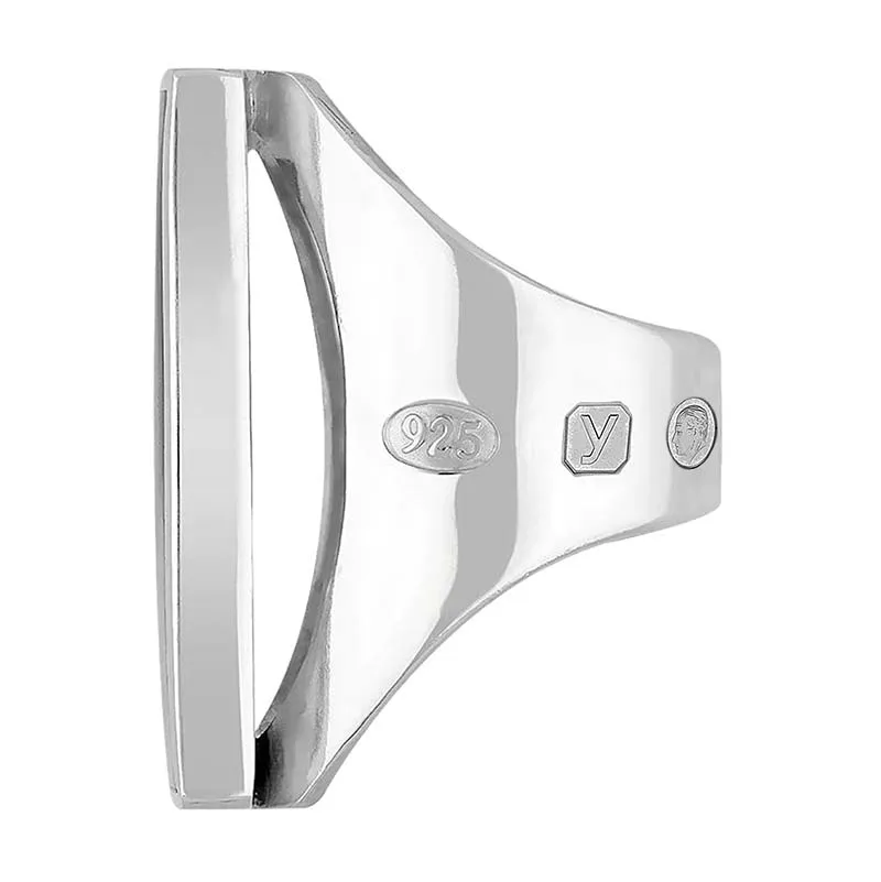 Sterling Silver Turquoise King's Coronation Hallmark Large Square Ring D