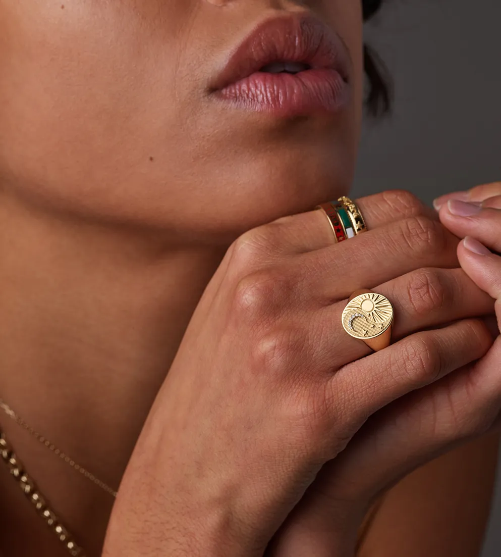 Strength : Thin Champleve Enamel Band