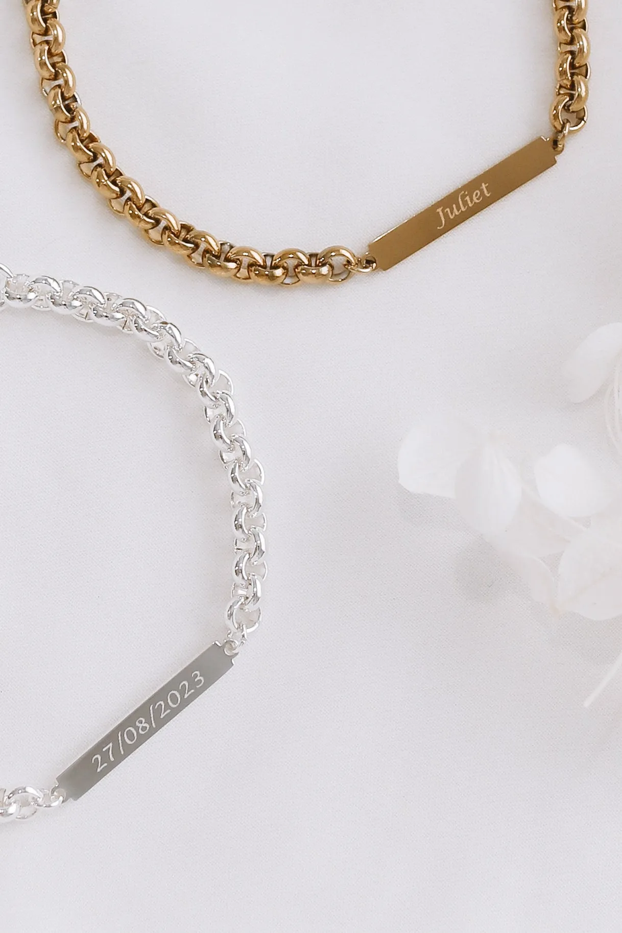 Tammy - Stainless Steel Engraved Bar Bracelet