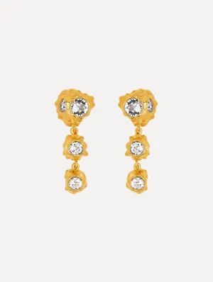 Textured Metal Triple Drop Earrings