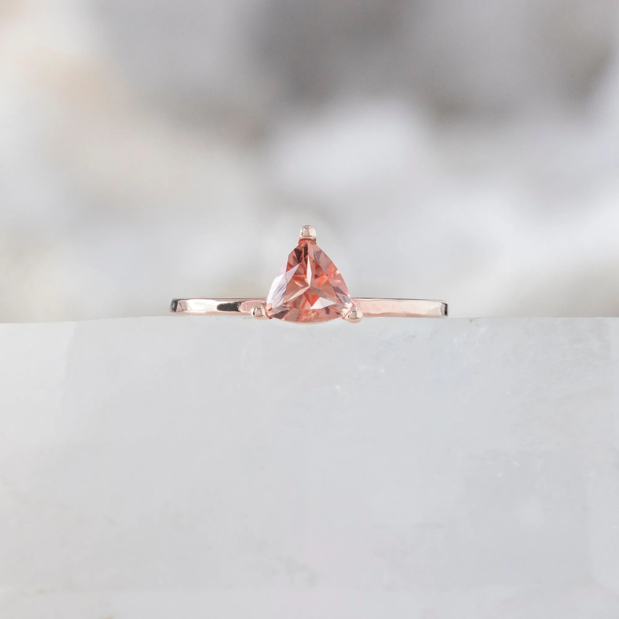 The Sunstone Trillion Stacking Ring | Yellow, Rose or White Gold