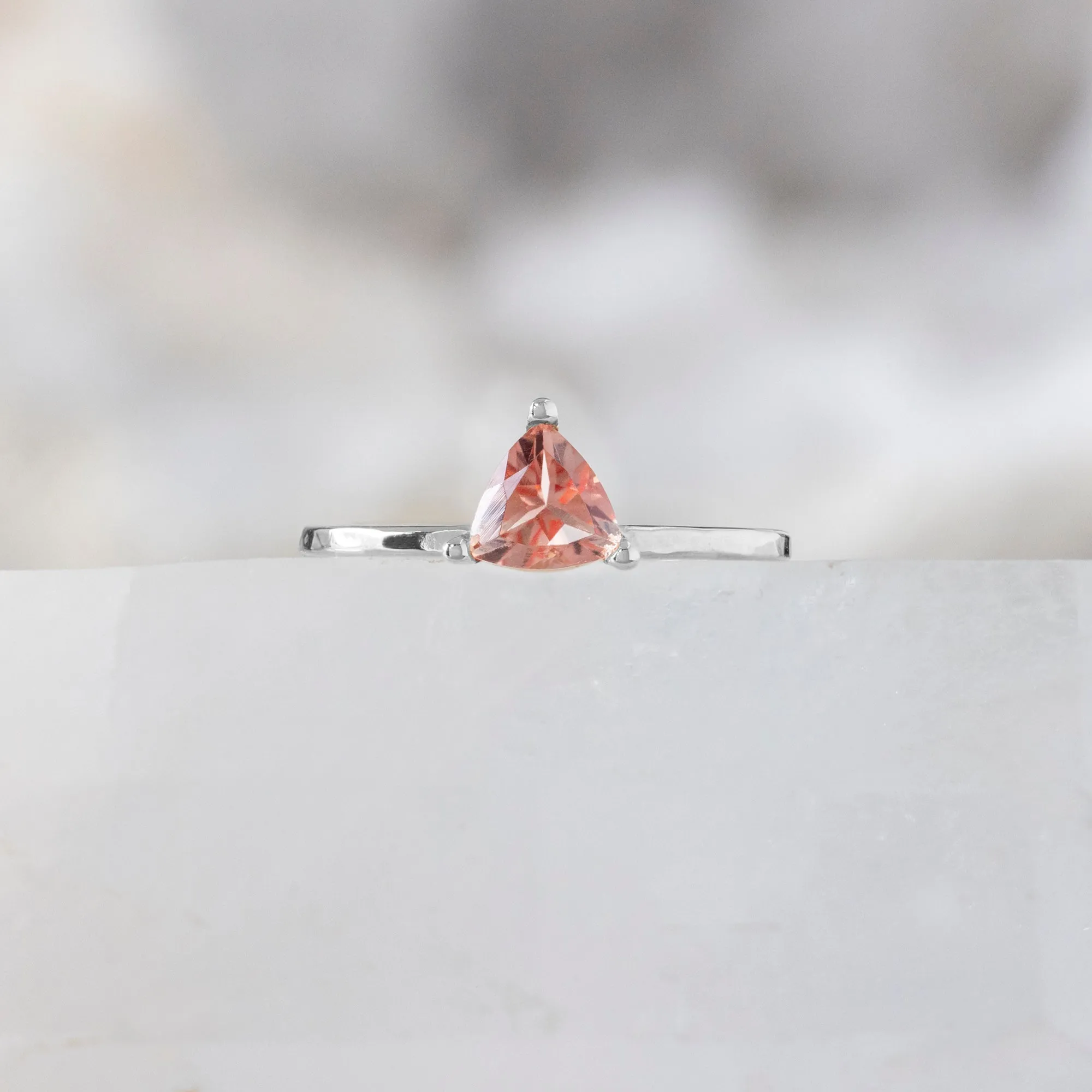 The Sunstone Trillion Stacking Ring | Yellow, Rose or White Gold