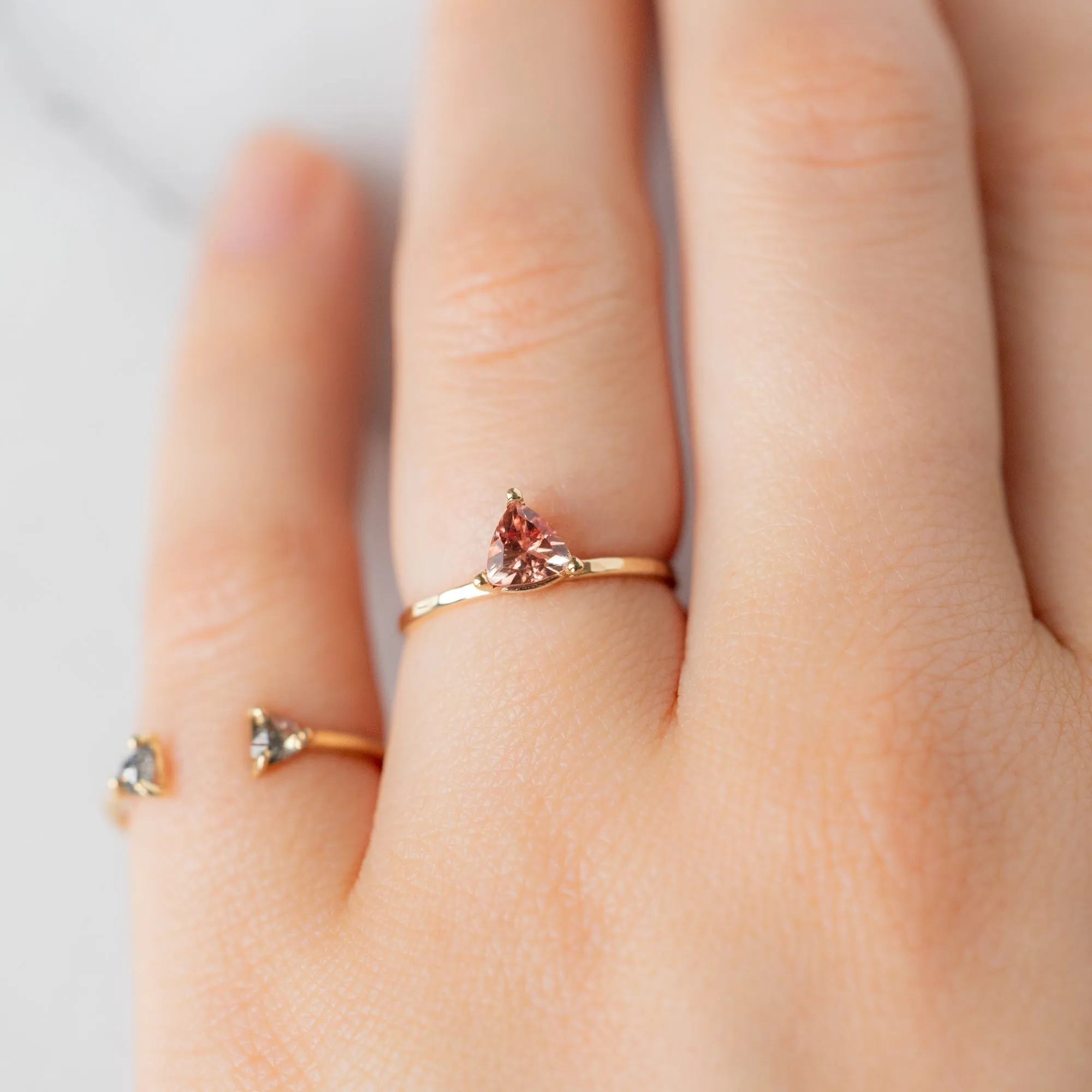 The Sunstone Trillion Stacking Ring | Yellow, Rose or White Gold