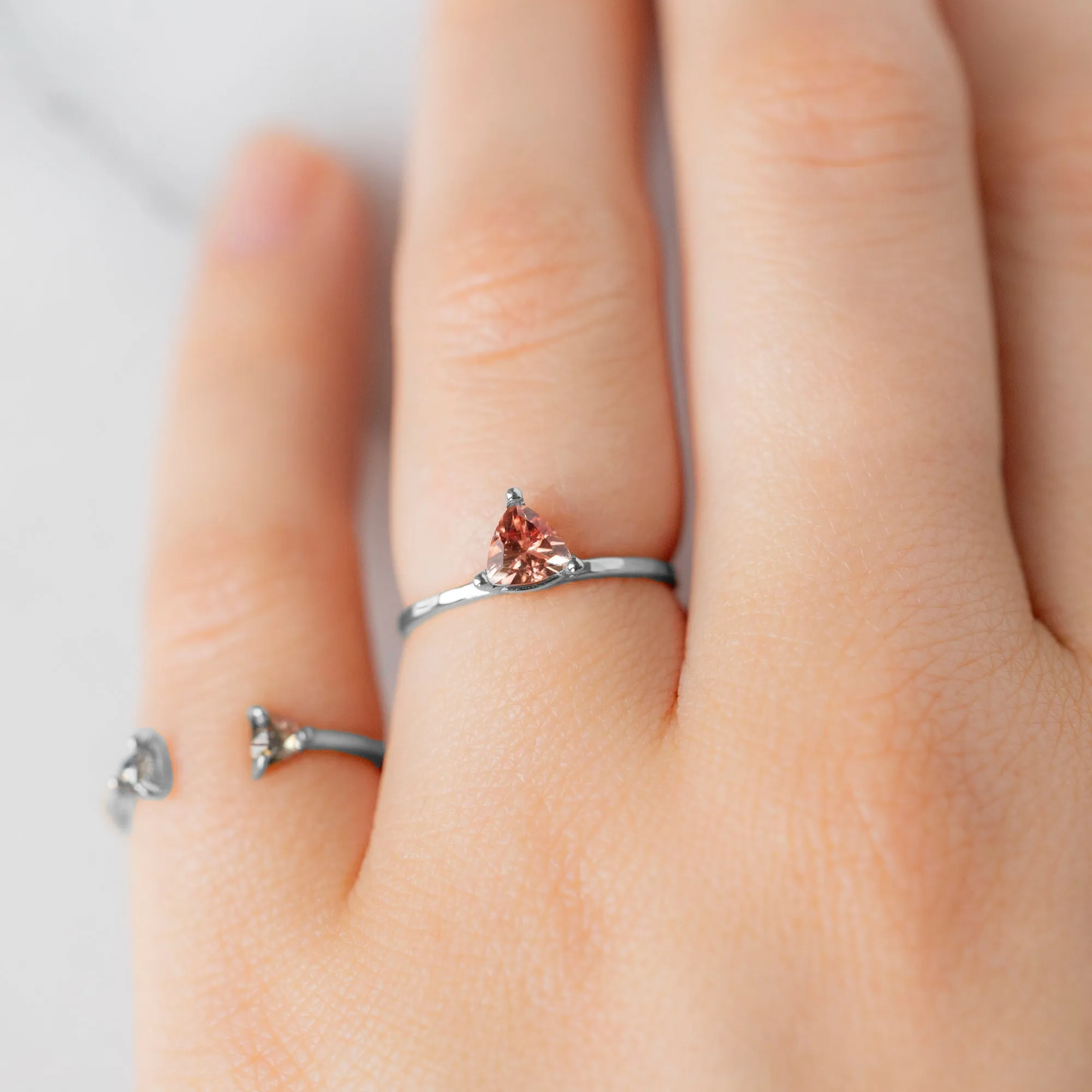 The Sunstone Trillion Stacking Ring | Yellow, Rose or White Gold