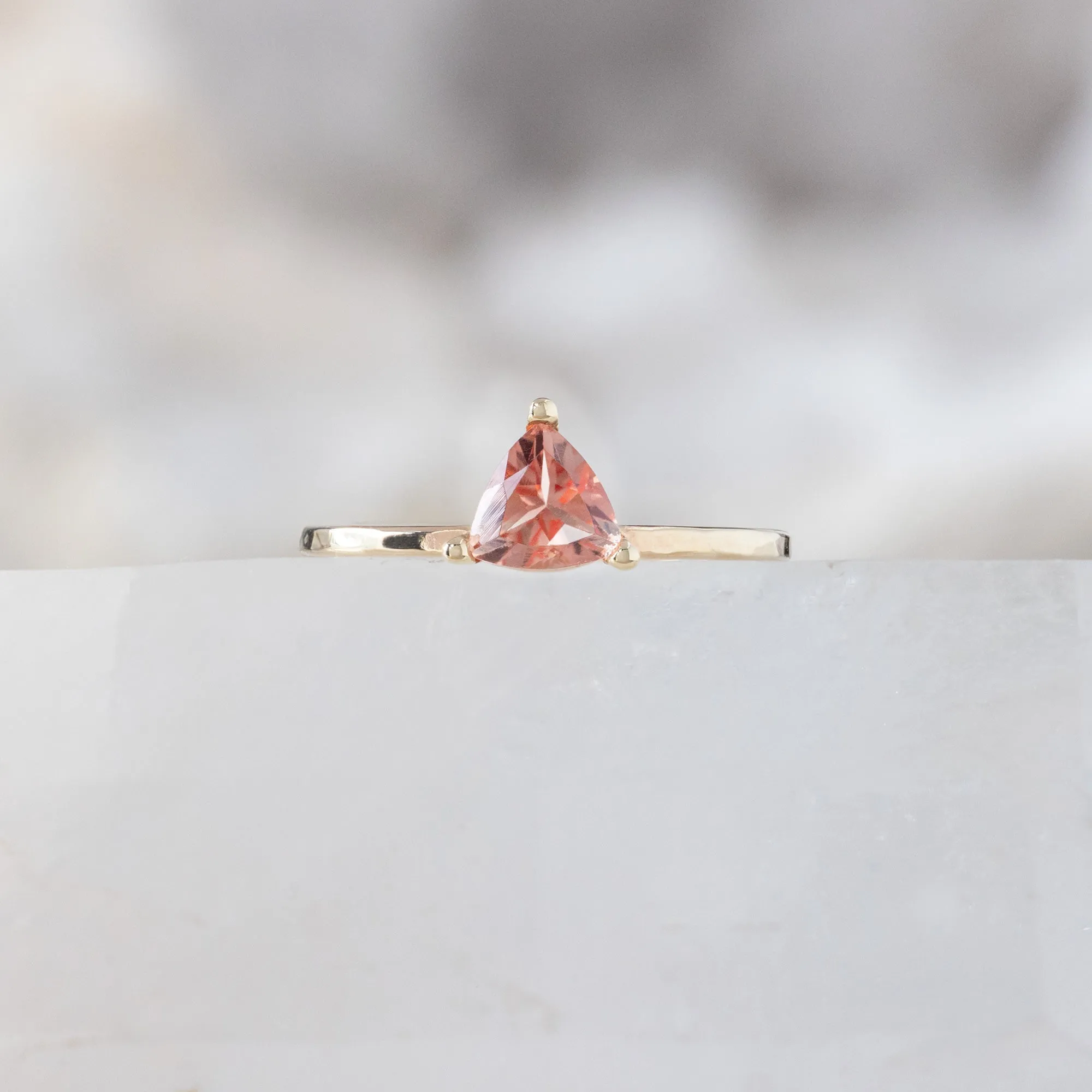 The Sunstone Trillion Stacking Ring | Yellow, Rose or White Gold