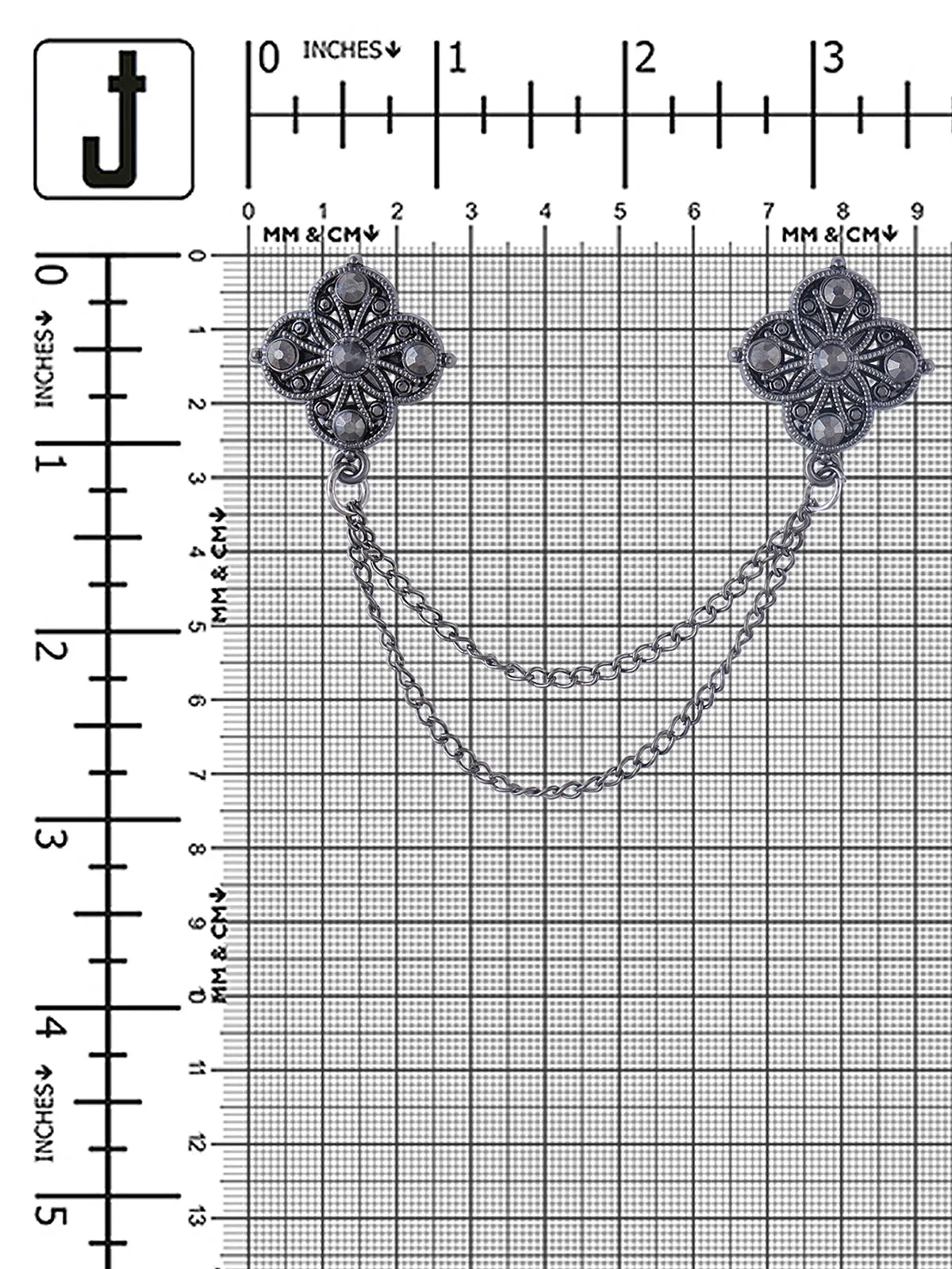 Traditional Double Chain Hanging Flower Brooch