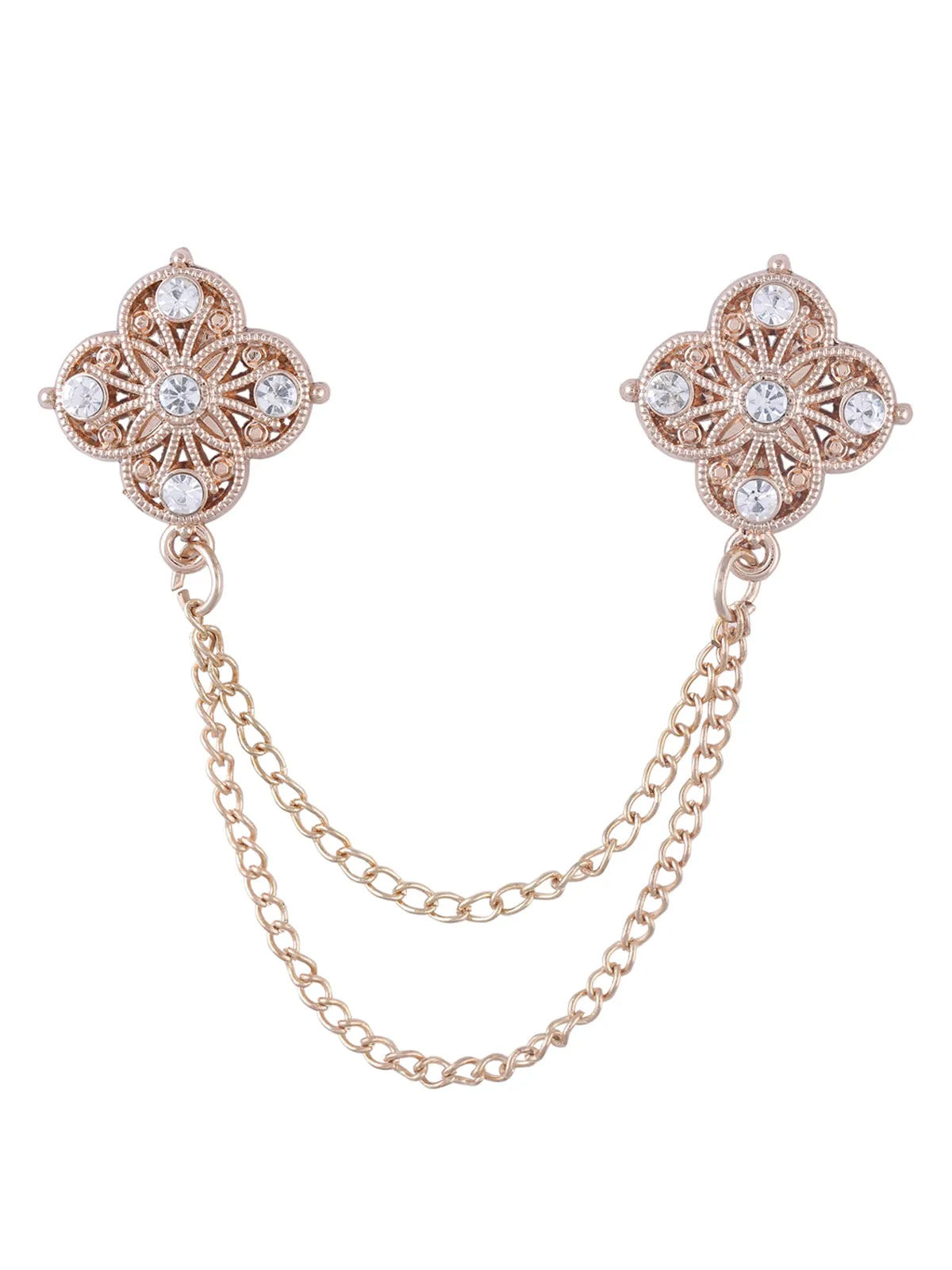 Traditional Double Chain Hanging Flower Brooch
