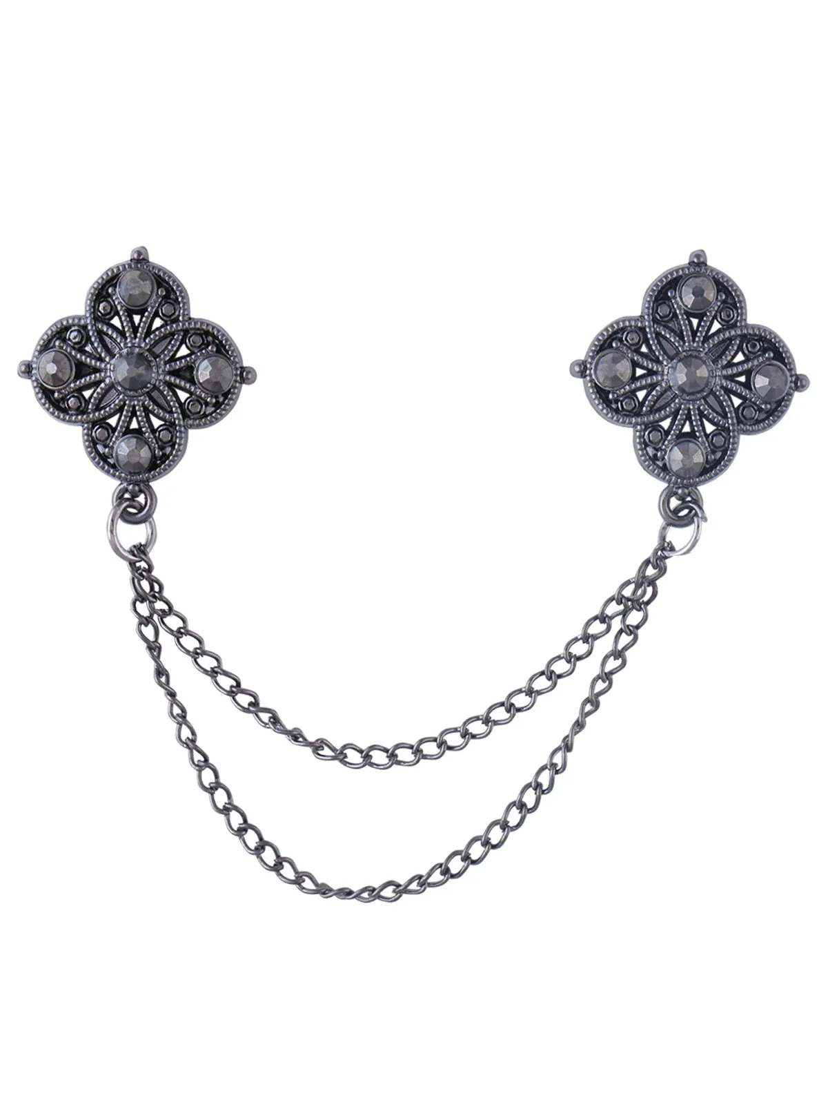 Traditional Double Chain Hanging Flower Brooch